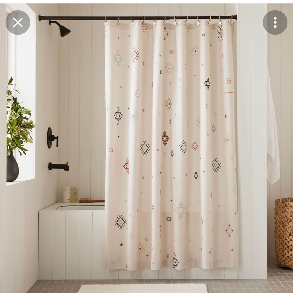 West Elm ‘Aziza’ embroidered shower curtain